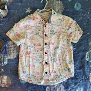Boys Dinosaur Button Down Shirt